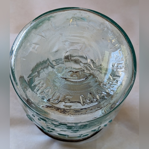 Atlas EZ Seal Small Antique Aqua Mason Jar W Wire Bale - Picture 9 of 12